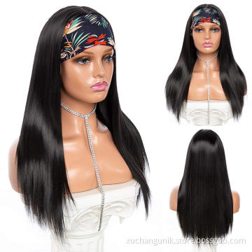 Wholesale Human Hair Headband Wig Natural silky Straight Indian Cuticle Aligned Human Hair Non Lace Closure Wigs For Black Wome